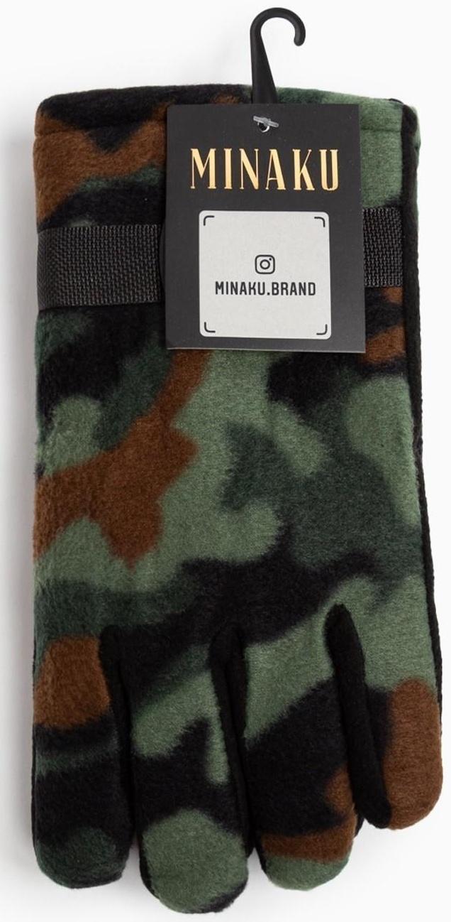 Перчатки мужские двухслойные MINAKU цв. хаки, р-р 26 см