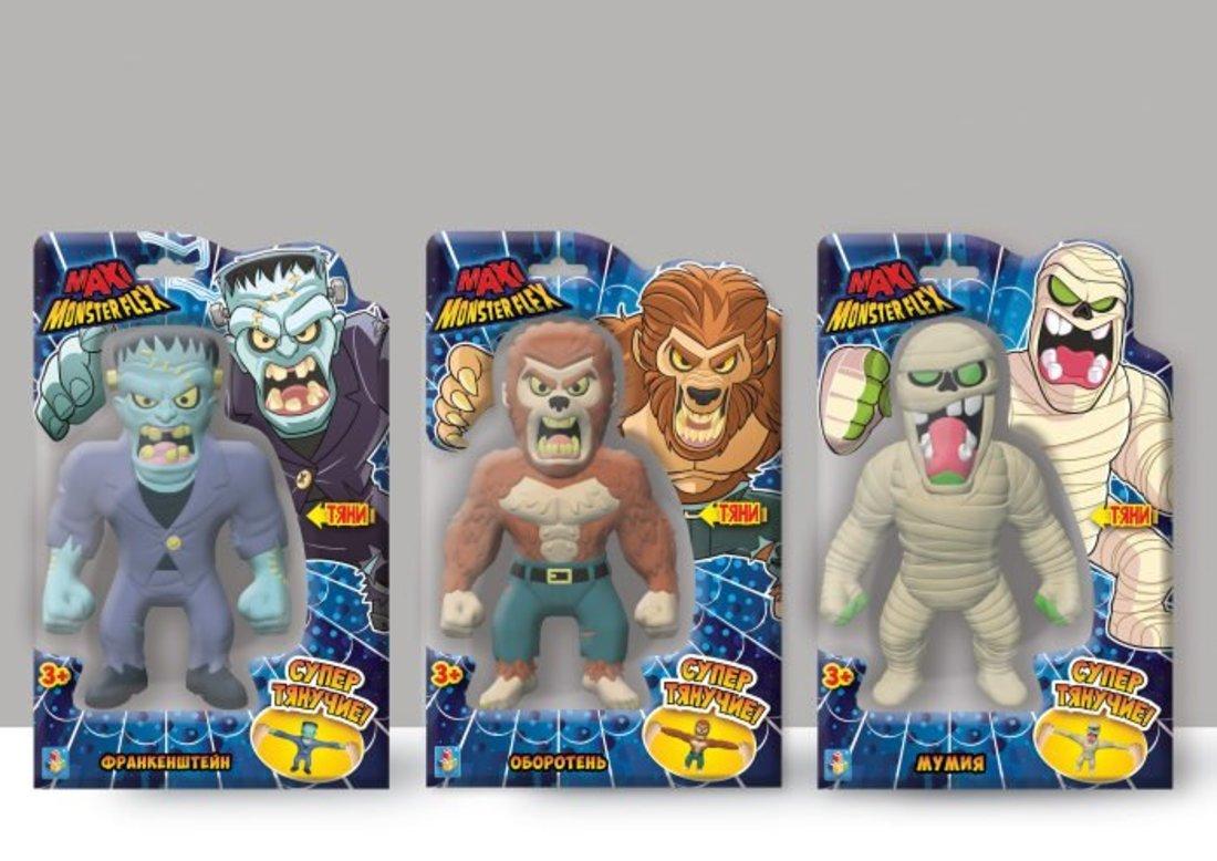 MONSTER FLEX MAXI, тянущиеся фигурки 21см, 3 вида в ассорт.