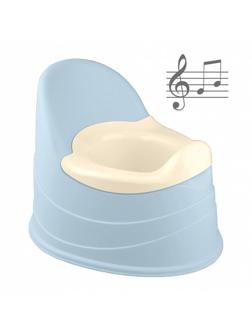 Горшок детский музыкальный светло-голубой