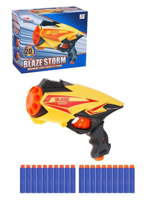 Бластер с мягкими пулями, в комплекте: м/пули 20шт.