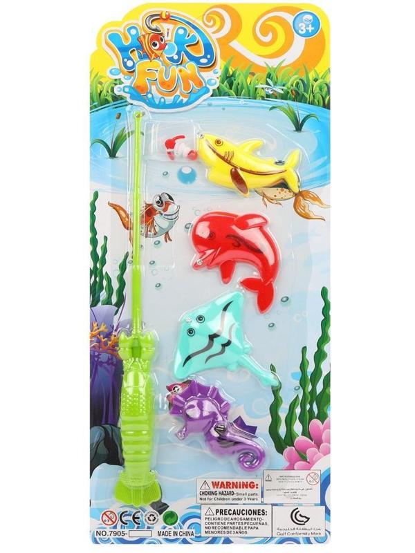 Рыбалка магн. 4фигурки + удочка, в ассорт.,блистер