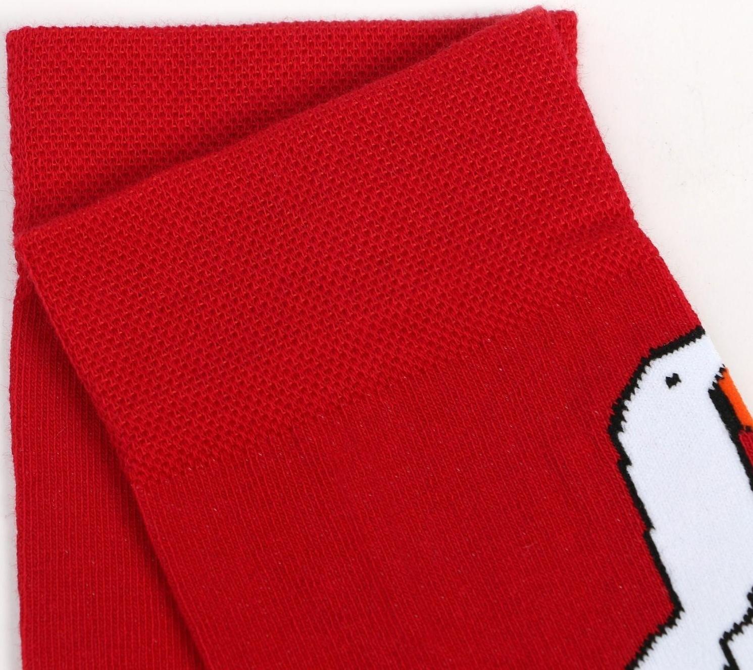 Носки мужские, цвет красный/гусь, размер 25