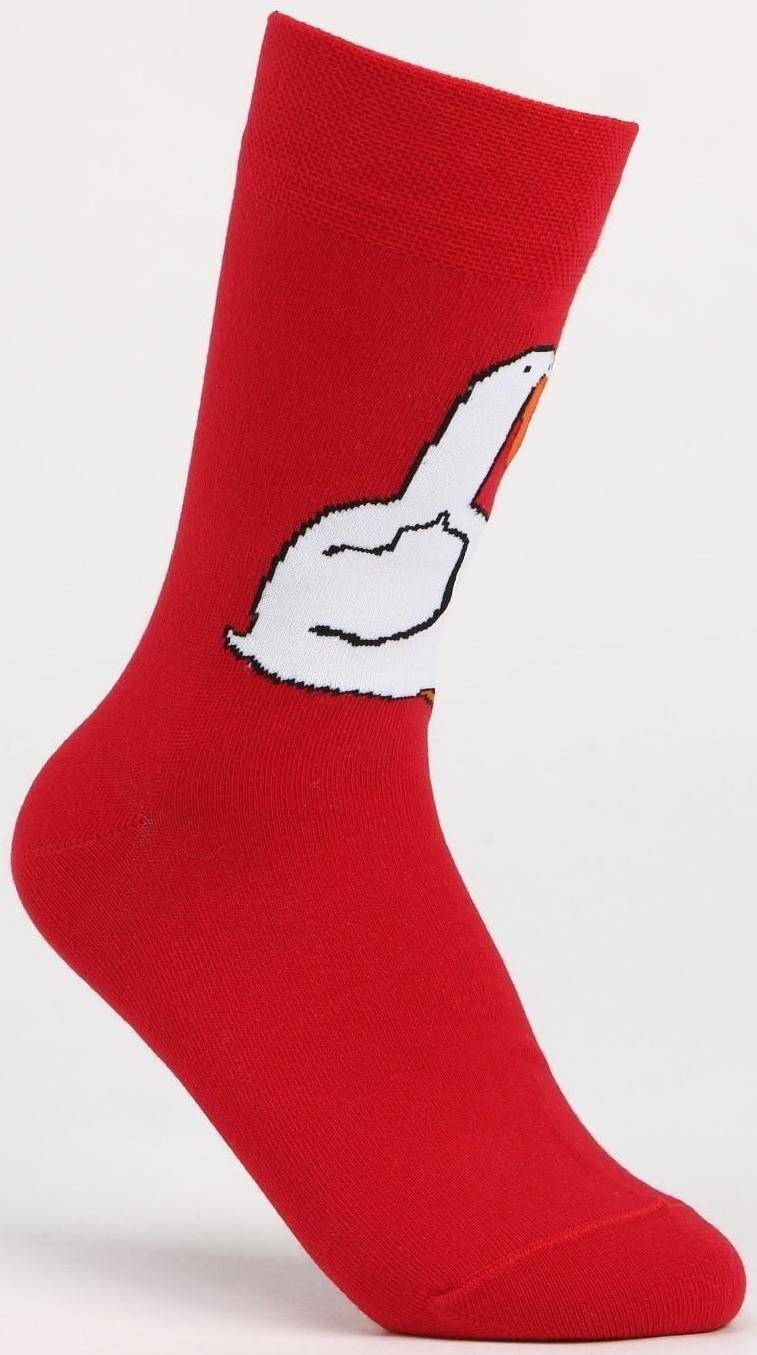 Носки мужские, цвет красный/гусь, размер 25