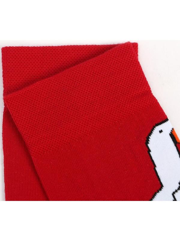 Носки мужские, цвет красный/гусь, размер 25