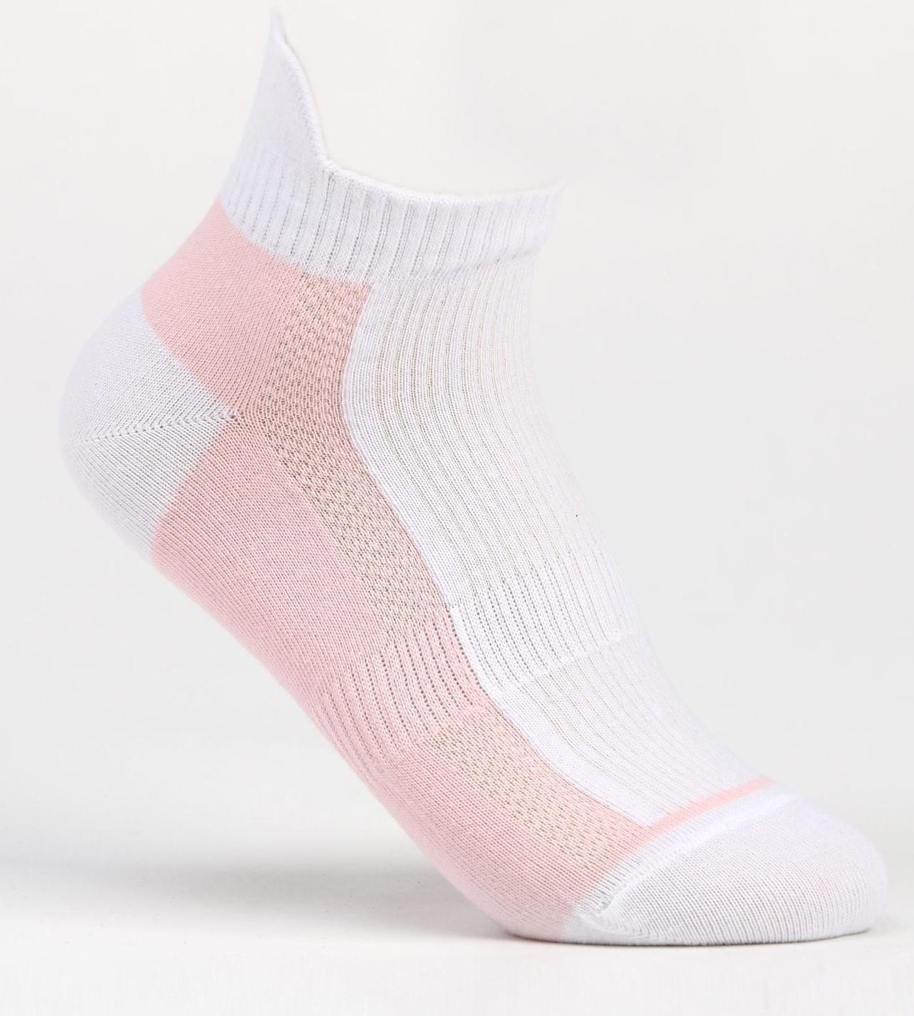 Носки женские, цвет белый/розовый, размер 23