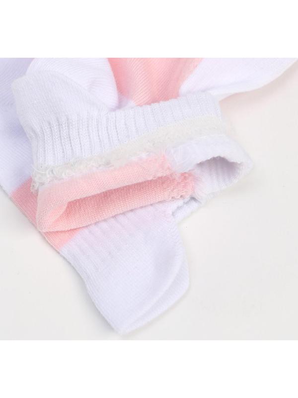 Носки женские, цвет белый/розовый, размер 23