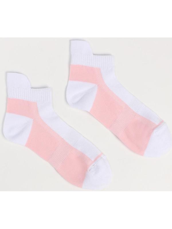 Носки женские, цвет белый/розовый, размер 23
