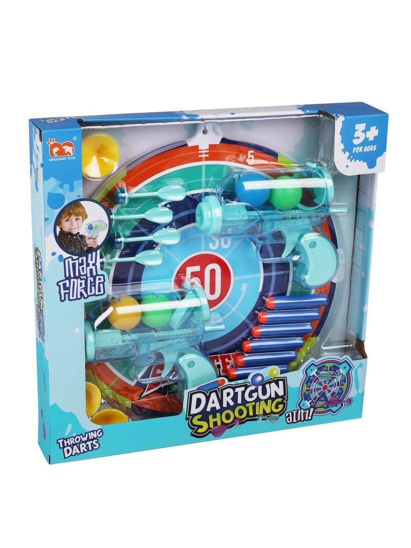Игр.набор Тир, в комплекте: дартс, пистолеты 2шт., пули 10шт., дротики 4шт.,
коробка