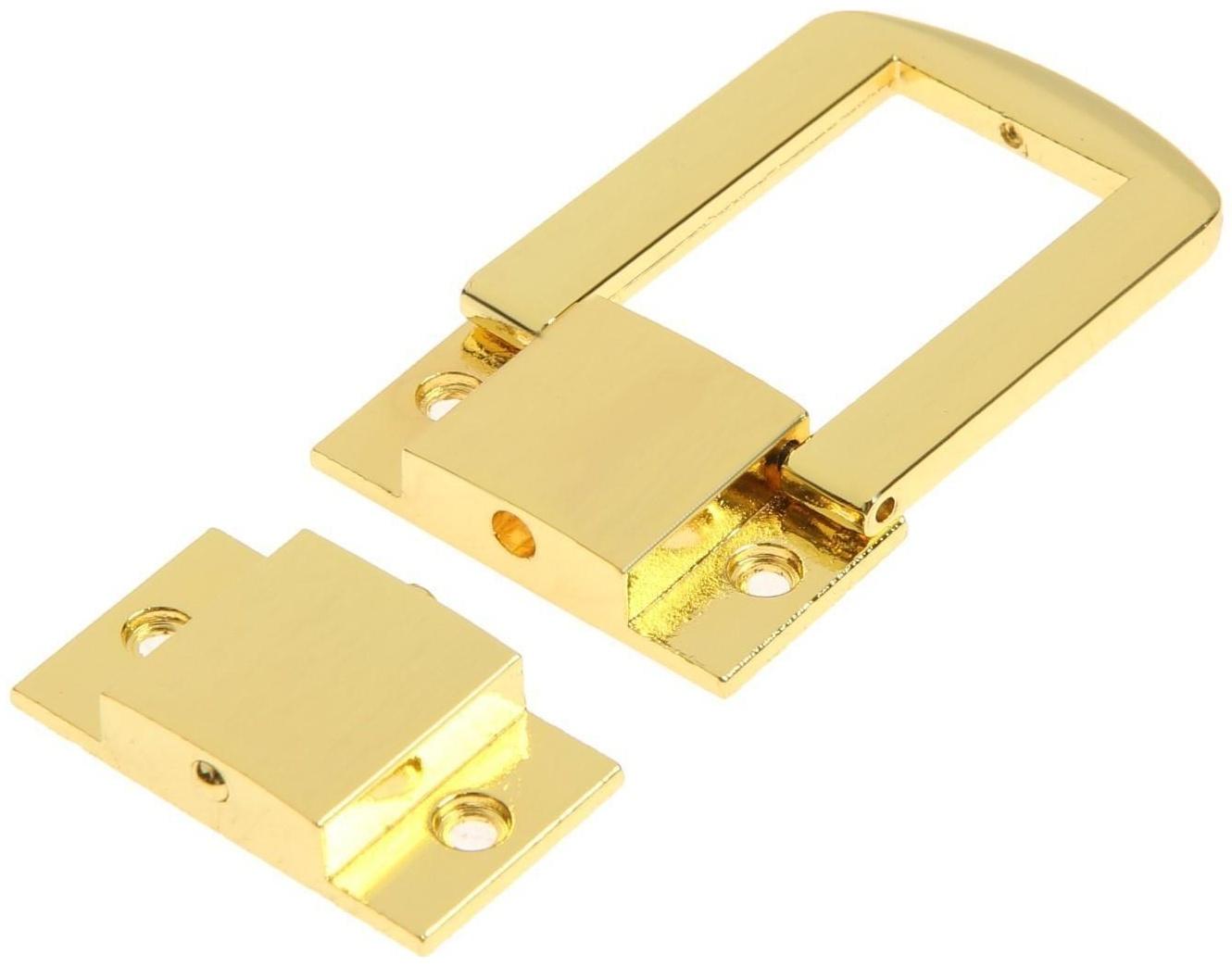 Замок-защелка на ящик ZM01, 4,3х3,2 см, цвет золото