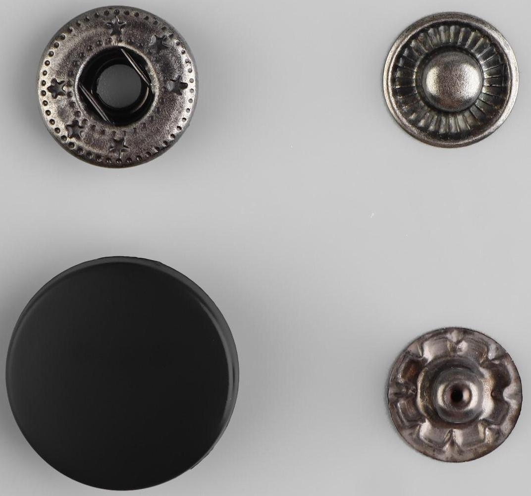 Кнопки установочные, Альфа, d = 17 мм, цвет чёрный матовый