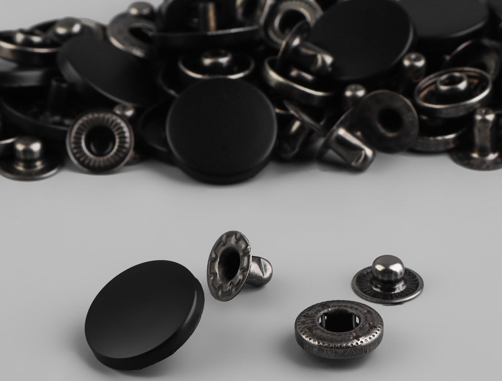 Кнопки установочные, Альфа, d = 17 мм, цвет чёрный матовый