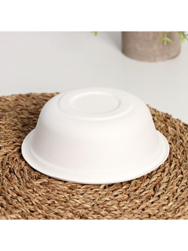 Тарелка суповая ECO, 500 мл, d=15,5 см, сахарный тростник, 50 шт/уп.