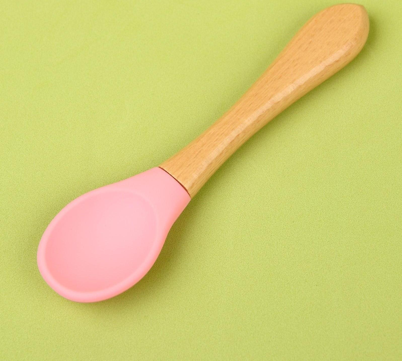 Набор для кормления: миска на присоске, ложка, цвет розовый