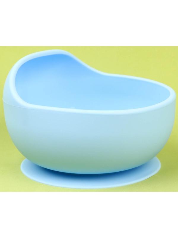 Набор для кормления: миска на присоске, ложка, цвет голубой
