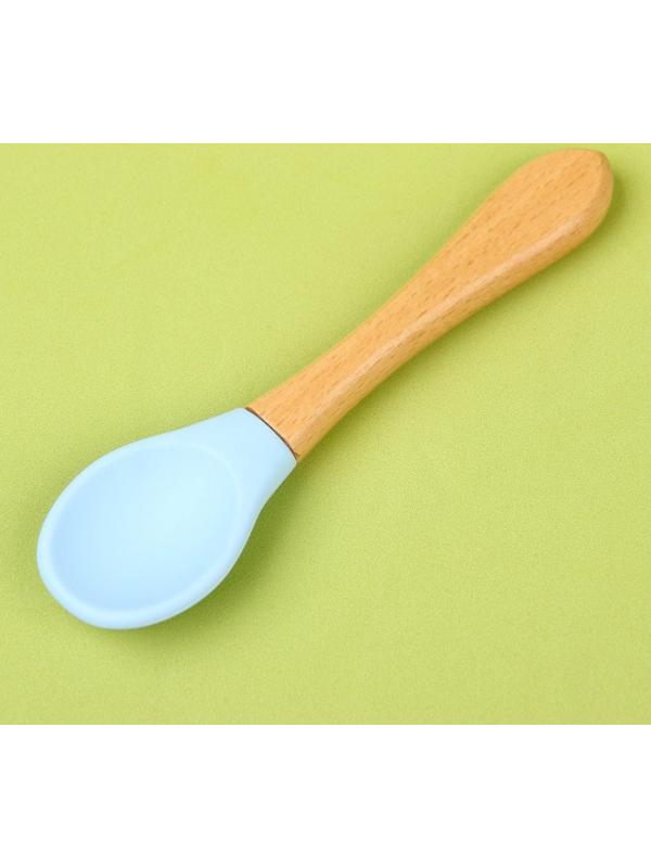 Набор для кормления: миска на присоске, ложка, цвет голубой