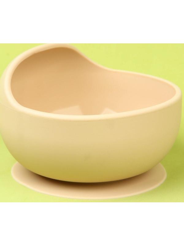 Набор для кормления: миска на присоске, ложка, цвет бежевый