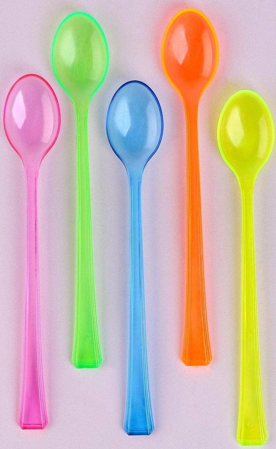 Ложки пластиковые, в наборе 12 штук, цвета МИКС