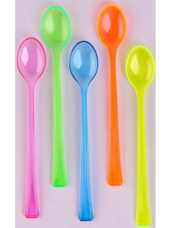 Ложки пластиковые, в наборе 12 штук, цвета МИКС