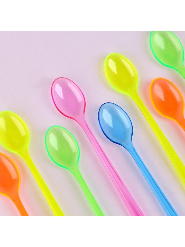 Ложки пластиковые, в наборе 12 штук, цвета МИКС