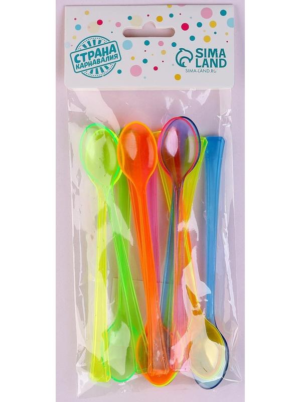 Ложки пластиковые, в наборе 12 штук, цвета МИКС