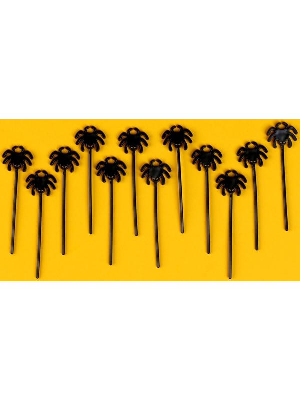 Шпажки «Паук», в наборе 12 штук, цвет чёрный