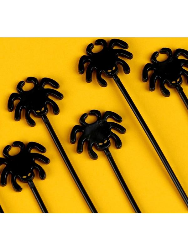 Шпажки «Паук», в наборе 12 штук, цвет чёрный