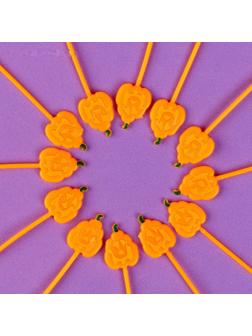 Шпажки «Тыква», в наборе 12 штук, цвет оранжевый