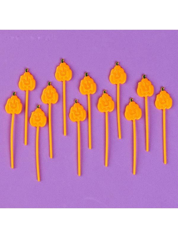 Шпажки «Тыква», в наборе 12 штук, цвет оранжевый