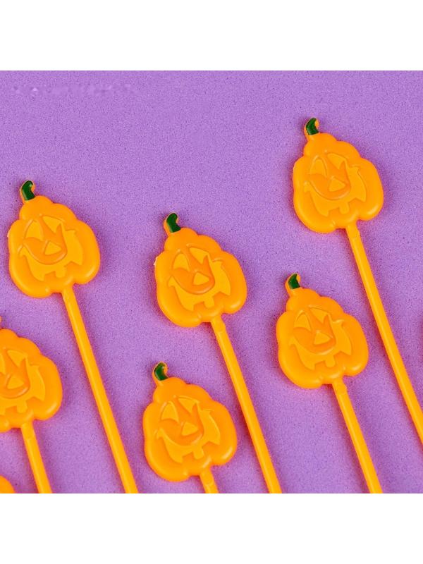 Шпажки «Тыква», в наборе 12 штук, цвет оранжевый