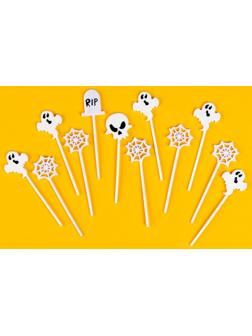 Шпажки «Хэллоуин», в наборе 12 штук, цвет белый