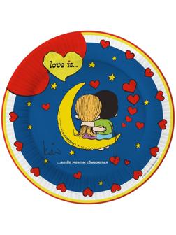 Нвабор бумажных тарелок Love is, синий, 6 штук, 180 мм