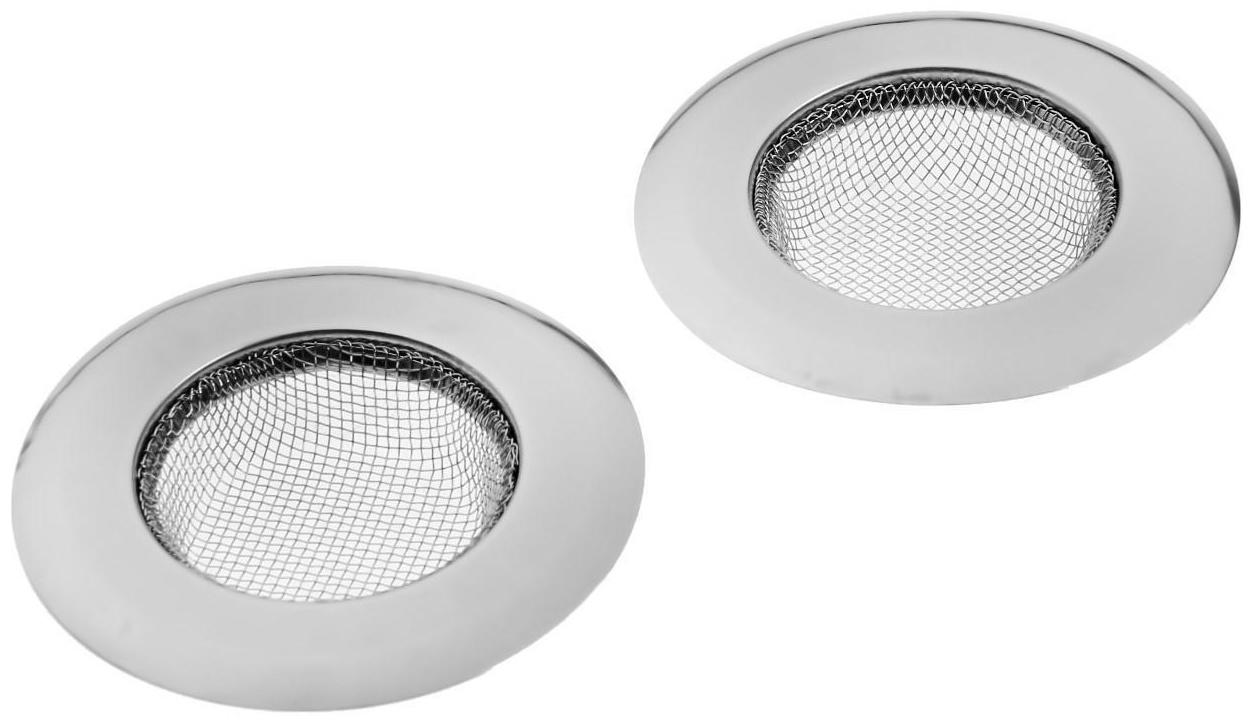 Ситечко в раковину SS-3, 2 шт, d = 7,8 см, нержавеющая сталь
