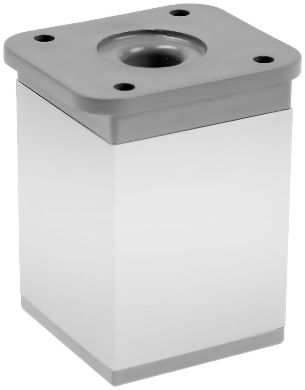 Опора регулируемая ORKV001CR ТУНДРА, квадратная, 40х40, H=60 мм, цвет матовый хром