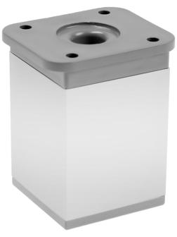 Опора регулируемая ORKV001CR ТУНДРА, квадратная, 40х40, H=60 мм, цвет матовый хром