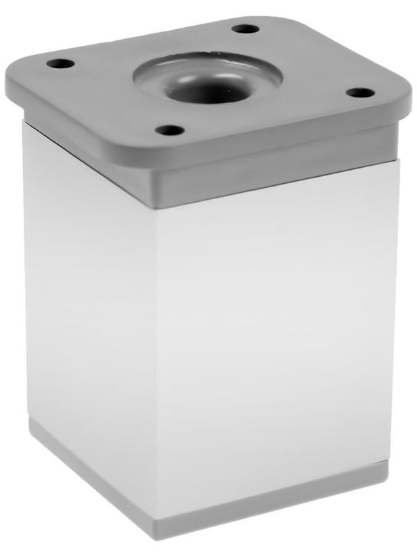 Опора регулируемая ORKV001CR ТУНДРА, квадратная, 40х40, H=60 мм, цвет матовый хром