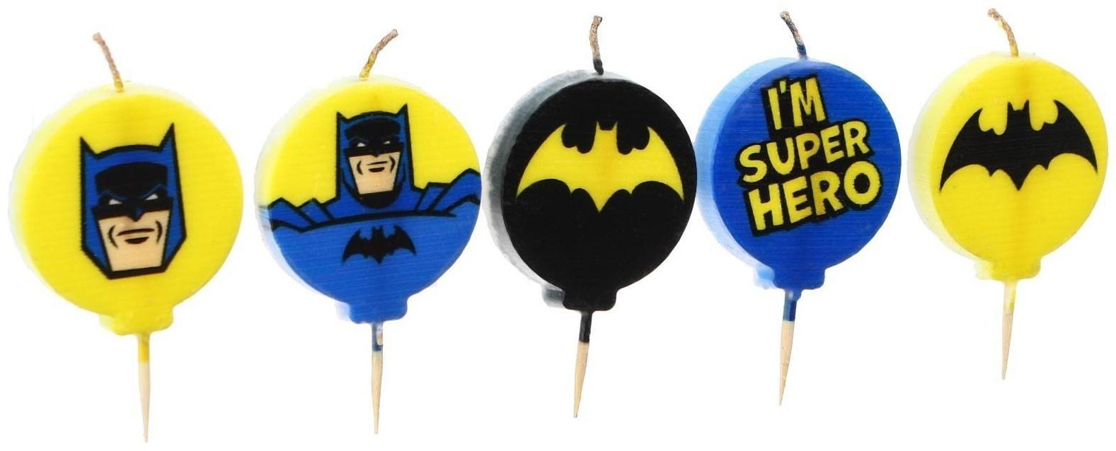 Свеча в торт набор, Супергерои, 5шт