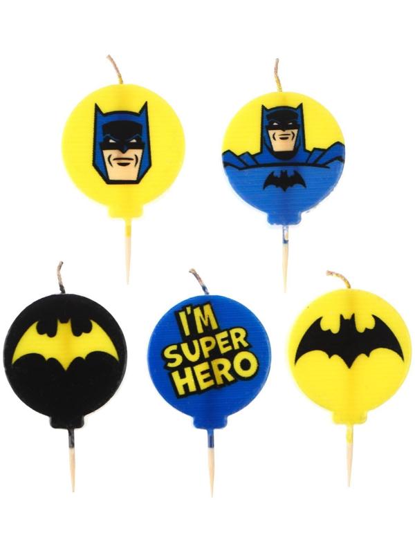 Свеча в торт набор, Супергерои, 5шт