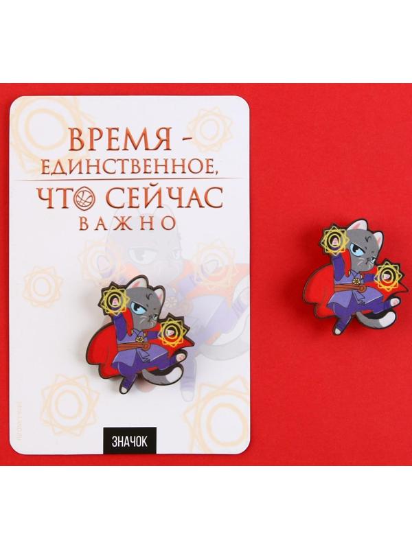 Значок деревянный «Время-сейчас важно», 3,7 х 3,9 см