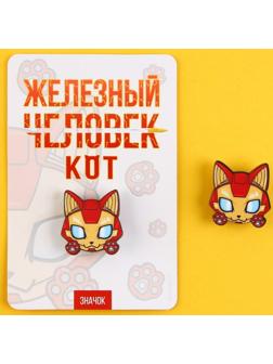 Значок деревянный «Железный кот», 3 х 3 см