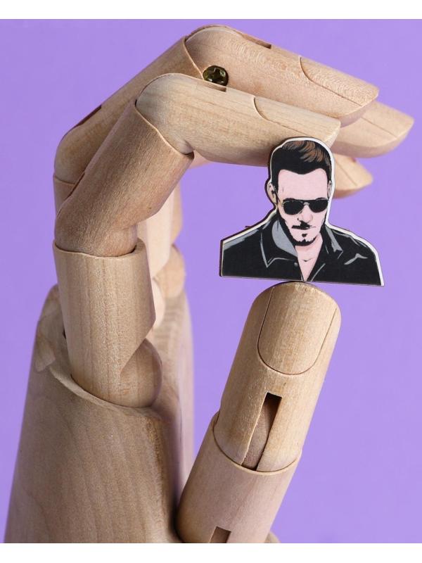 Значок деревянный «Постучись в мою дверь», 3,2 х 2,8