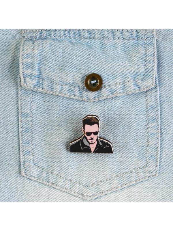 Значок деревянный «Постучись в мою дверь», 3,2 х 2,8