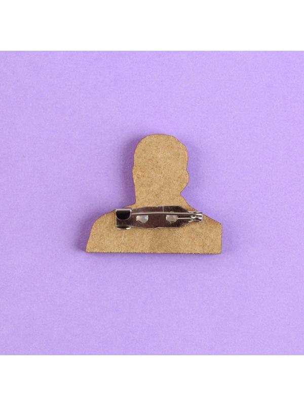 Значок деревянный «Постучись в мою дверь», 3,2 х 2,8