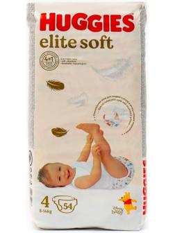 Подгузники Huggies Elite Soft 4, (8-14) кг, 54 шт