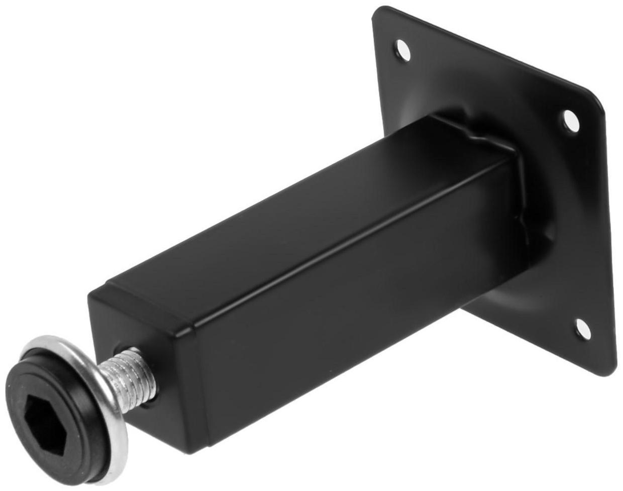 Опора квадратная OKV001BL ТУНДРА, d=25х25 мм, H=100 мм, цвет черный