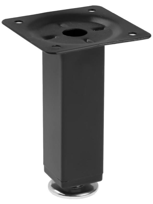 Опора квадратная OKV001BL ТУНДРА, d=25х25 мм, H=100 мм, цвет черный
