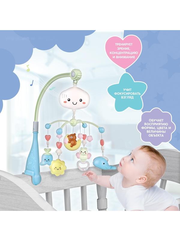 Мобиль музыкальный «Волшебные сны», звук, свет, цвет голубой