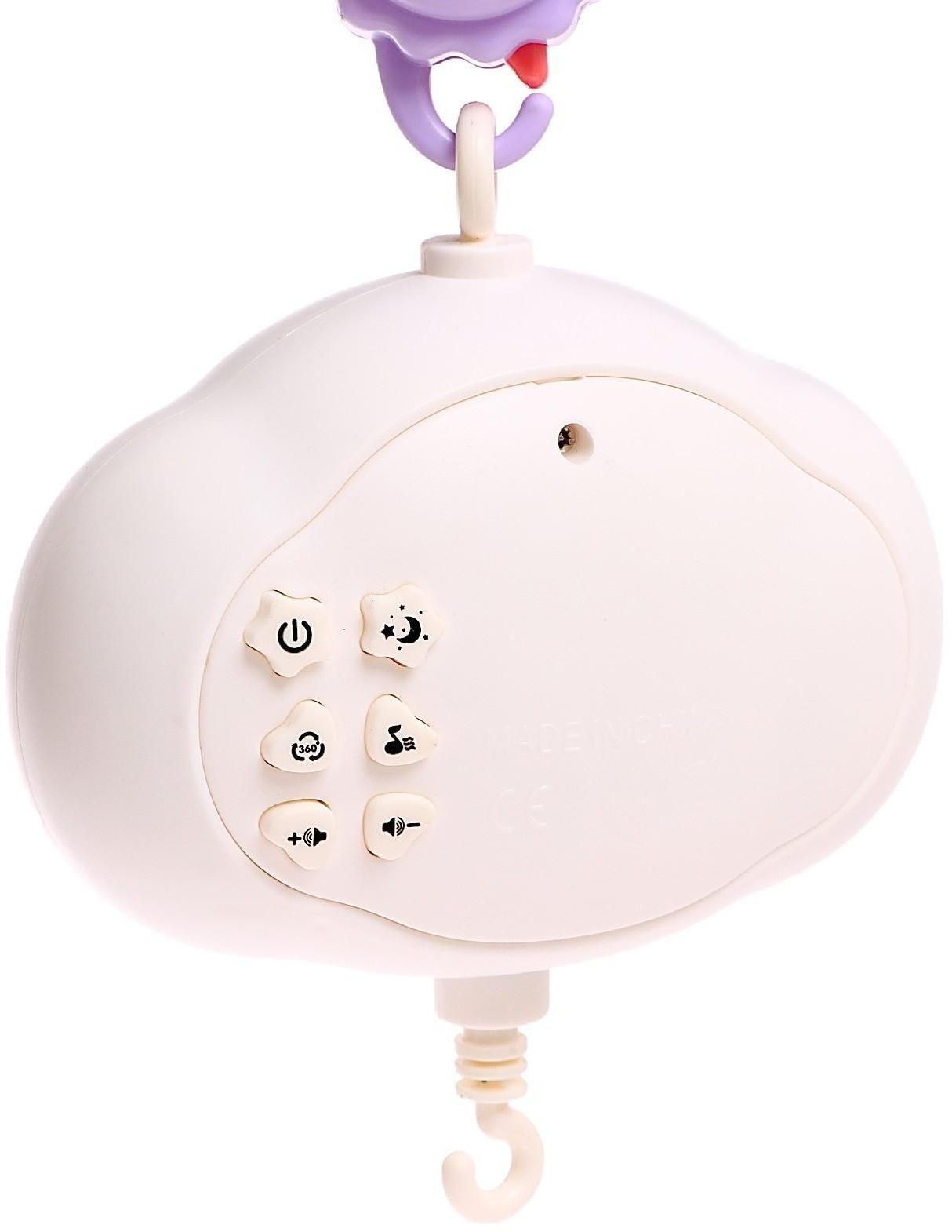 Мобиль музыкальный «Волшебные сны», звук, свет, цвет розовый