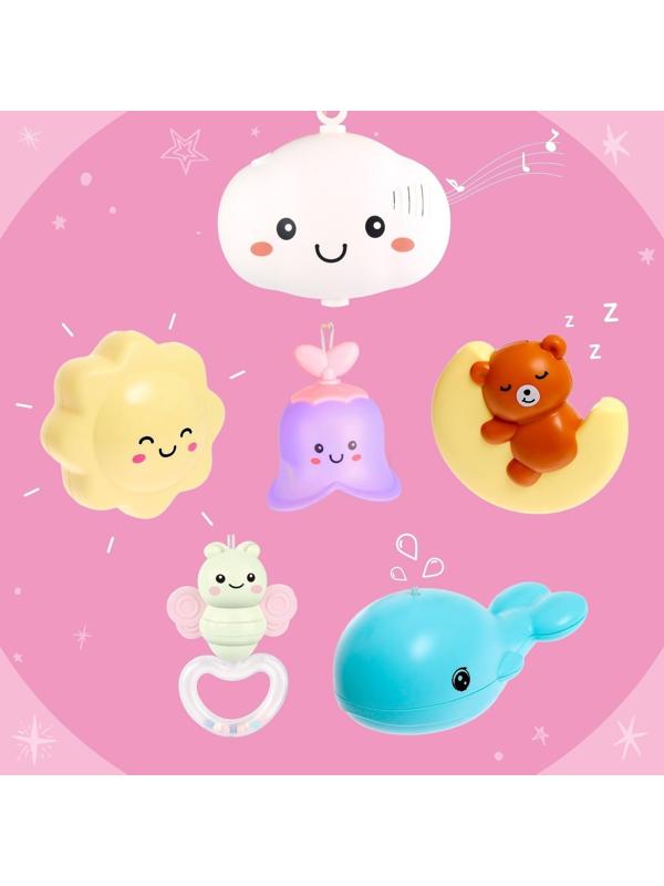 Мобиль музыкальный «Волшебные сны», звук, свет, цвет розовый