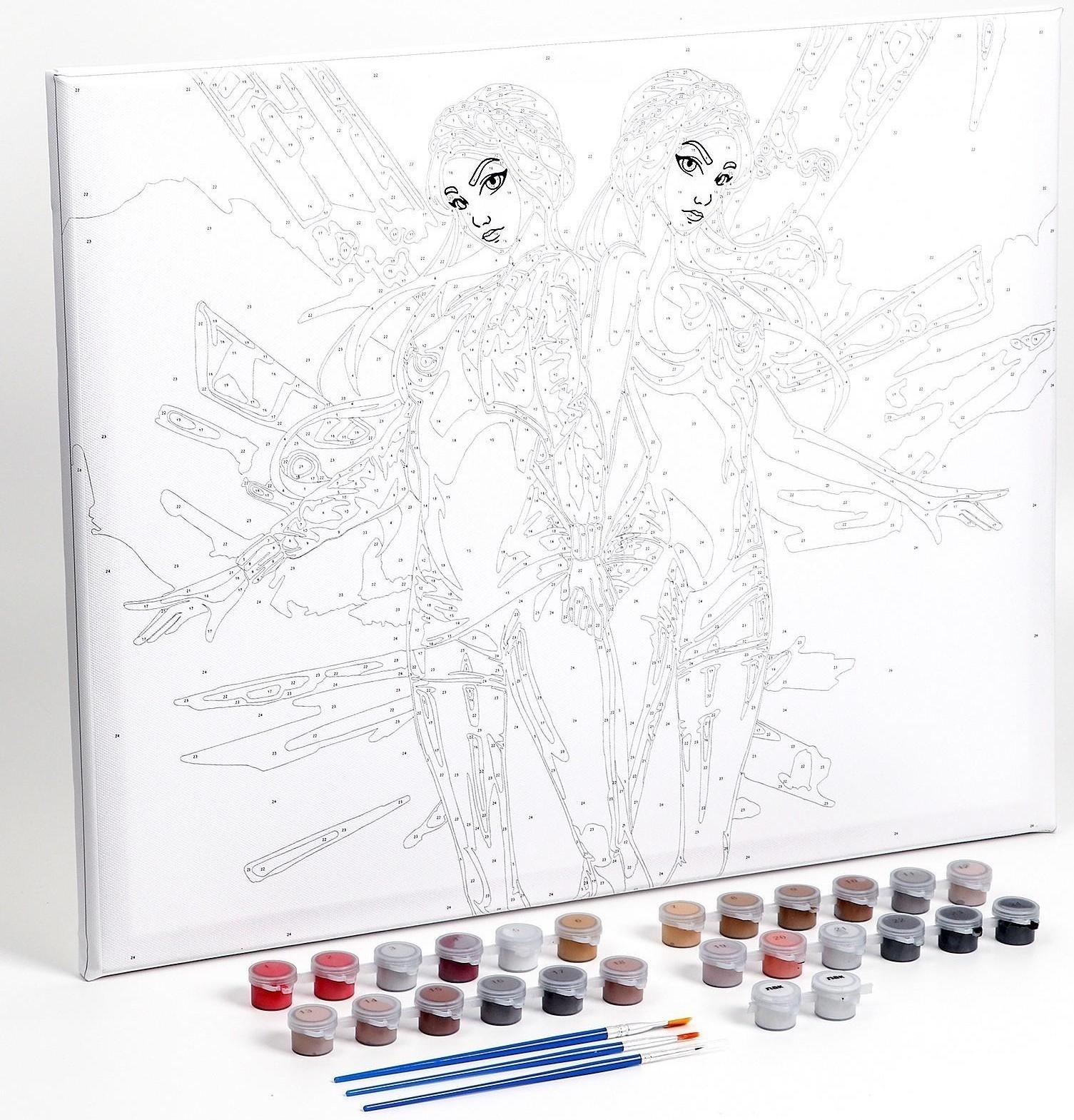 Картина по номерам на холсте «Близняшки-танцовщицы»‎, 40х50 см