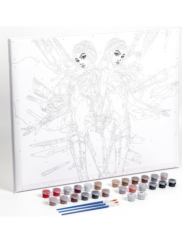 Картина по номерам на холсте «Близняшки-танцовщицы»‎, 40х50 см